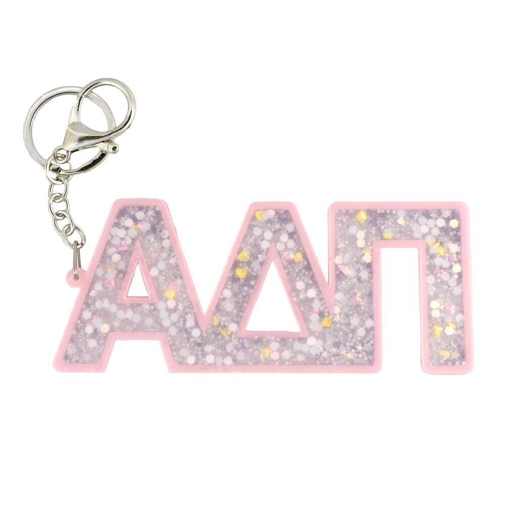 7332 Alpha Delta Pi Glitter Sorority Keychain